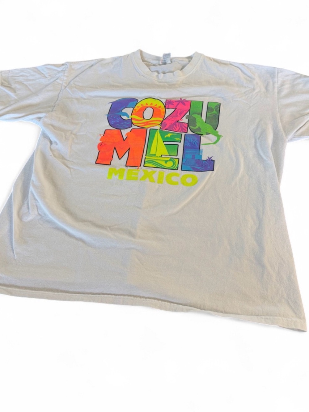 Cozumel Mexico' Graphic T-Shirt - Neon Beach Print